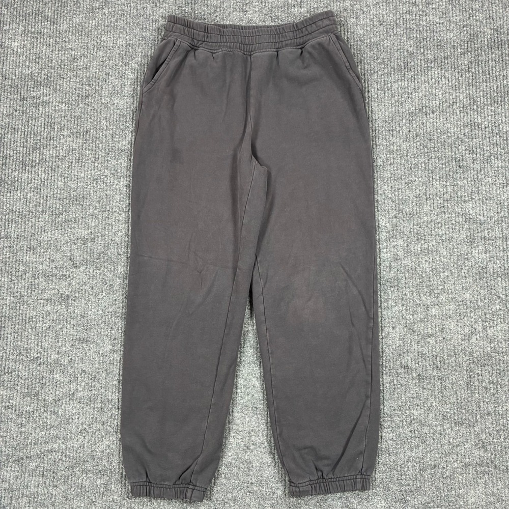 American Eagle AE77 Gray Fleece Jogger Sweatpants Womens Medium Elastic Waist